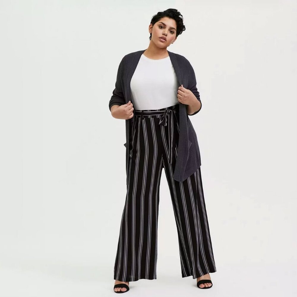 Torrid Pull-On Wide Leg Challis High-Rise Tie-Front Pant